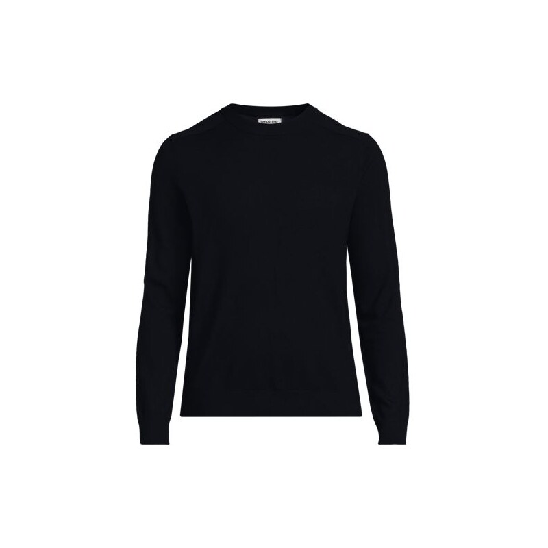Pure Merino Wool Crew Neck Jumper, Men, size: L, regular, Black,