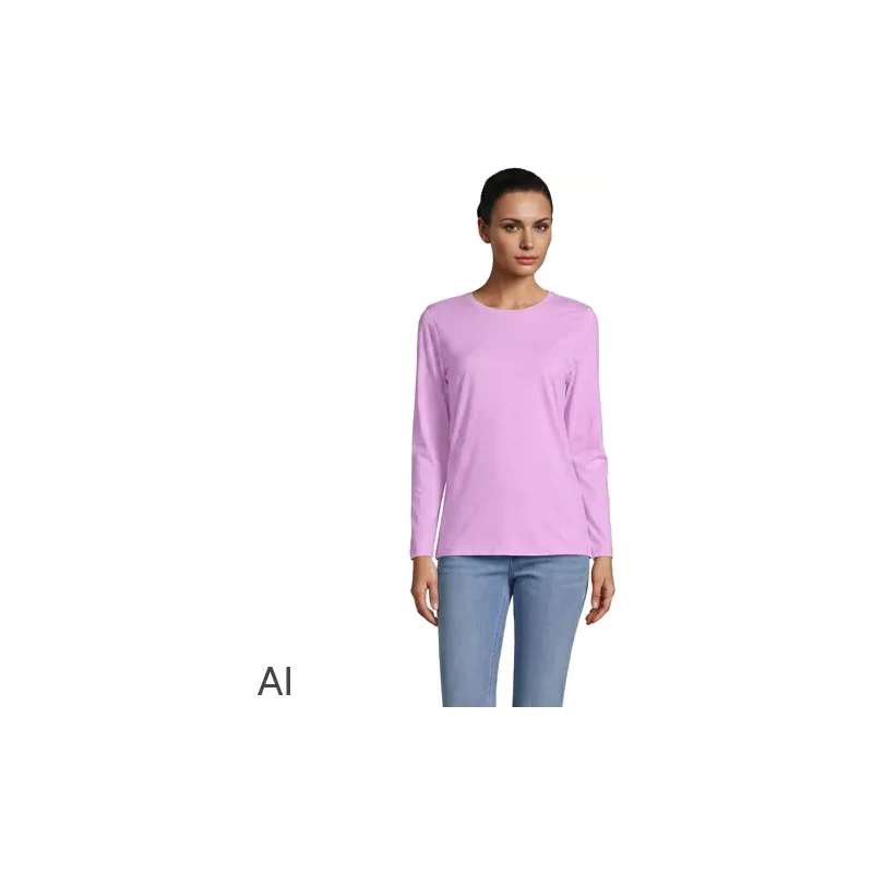 Supima Long Sleeve Crew Neck T-shirt, Women, size: L, regular,