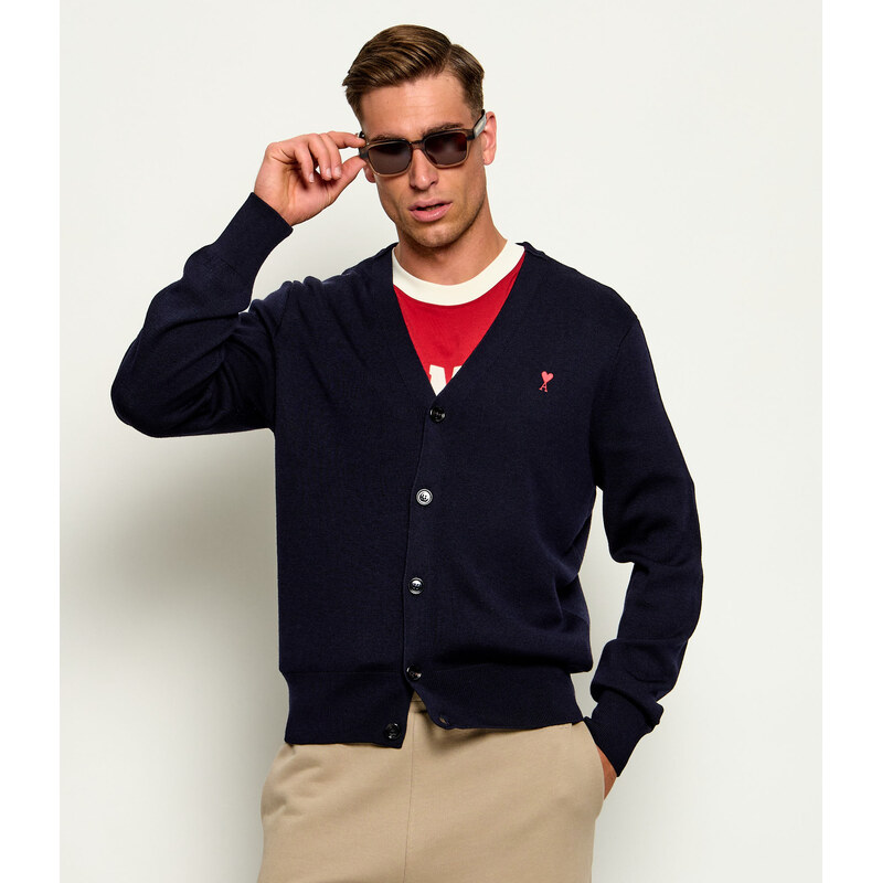 AMI Paris Vlněný kardigan | Slim Fit