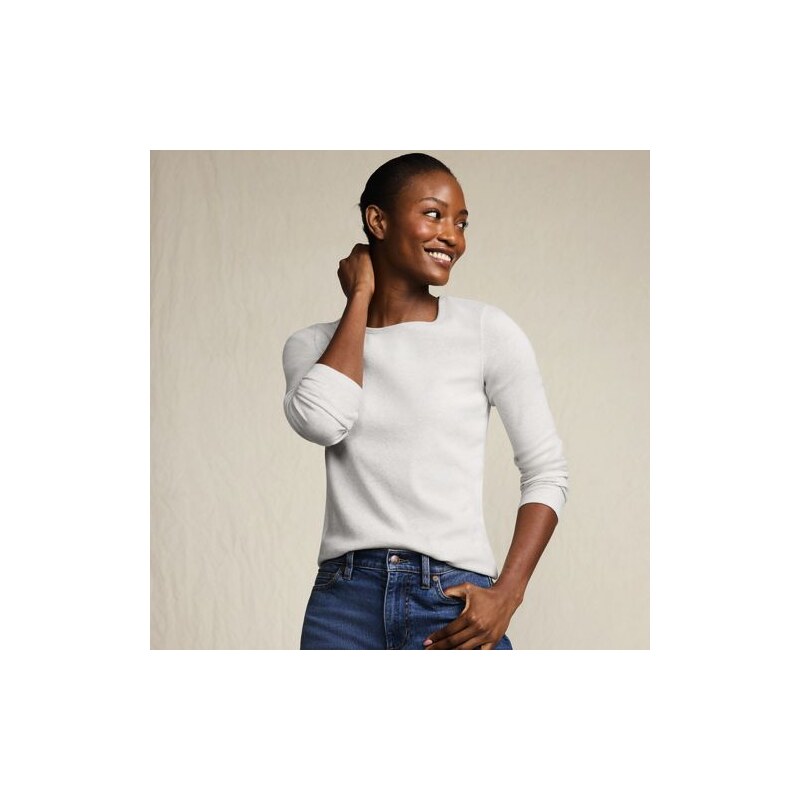 Womens Long Sleeve Micro Rib Top, Women, size: XS, regular, Grey
