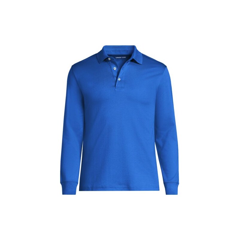 Long Sleeve Supima Polo Shirt, Traditional Fit, Men, size: M,