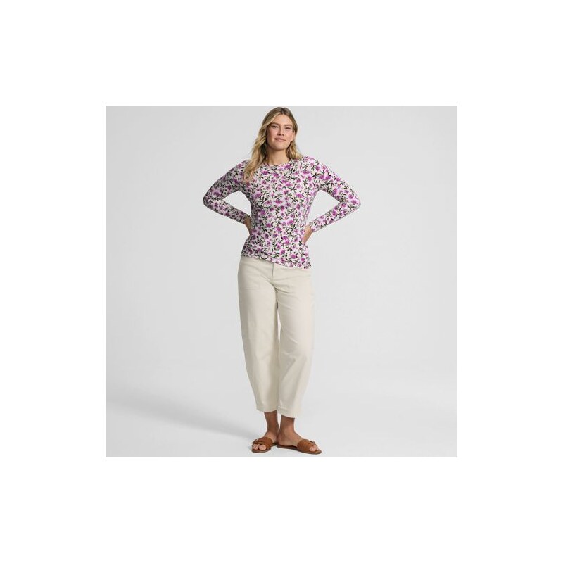 Cotton Modal Long Sleeve Crew Neck Top, Women, size: XS, regular
