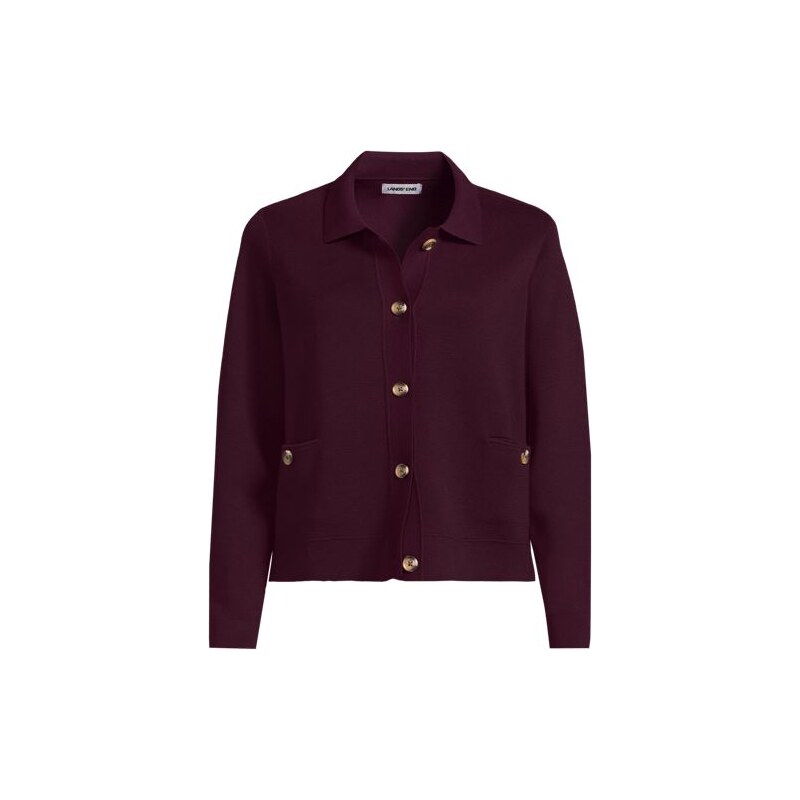 Cropped Sweater Blazer, Women, size: M, petite, Purple, Cotton,