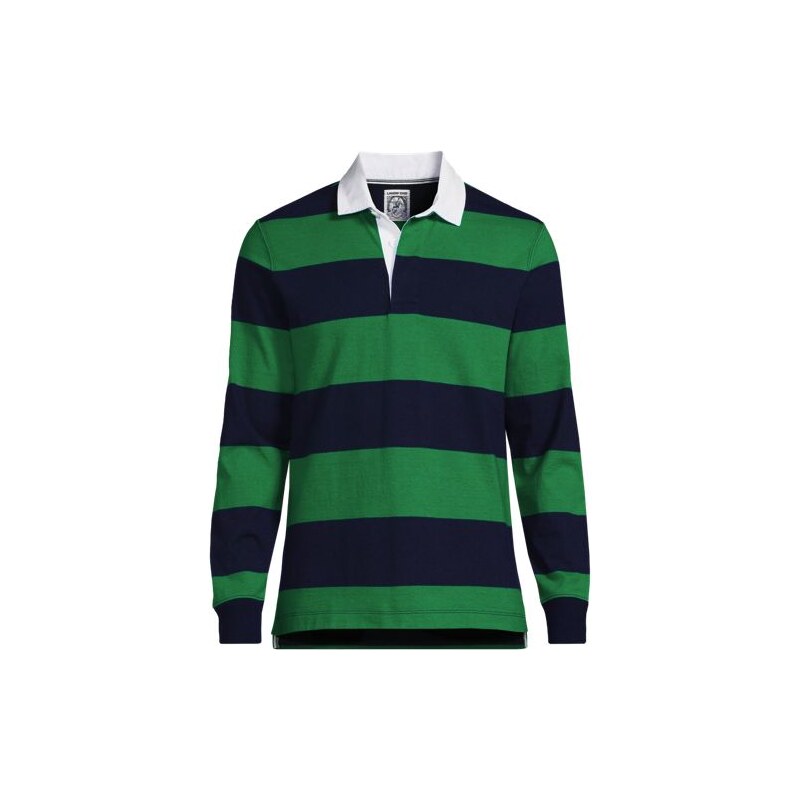 Tall Rugby Shirt, Men, size: M, big and tall, Green, Cotton, by