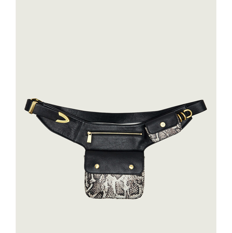 Pinko Kožená ledvinka Marsupio New Biker Python