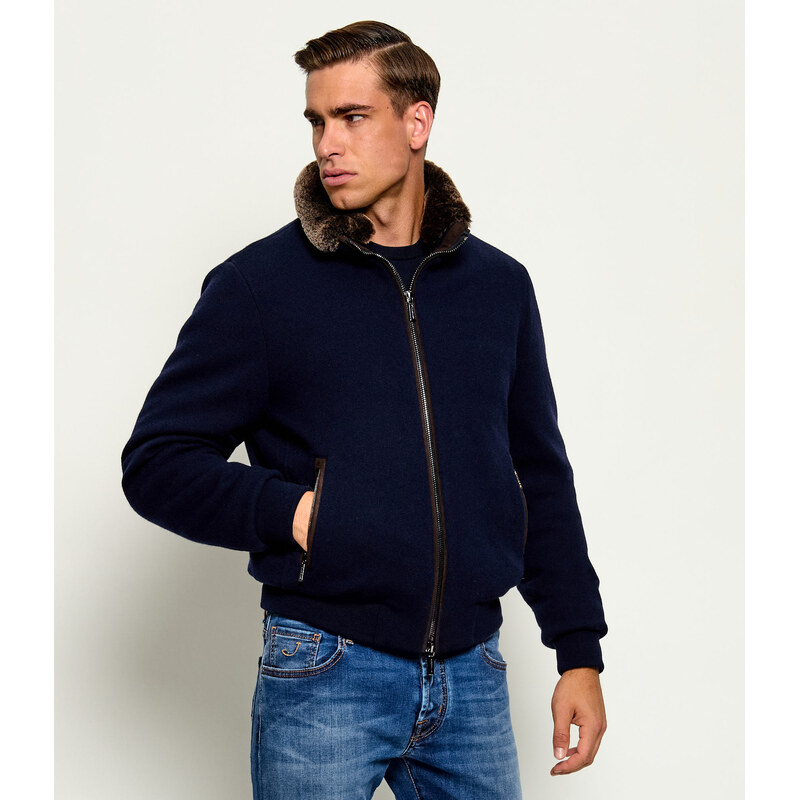 MooRER Péřová bunda bomber Bellati | regular fit s přídavkem