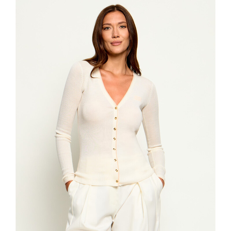 Elisabetta Franchi Vlněný kardigan | Slim Fit
