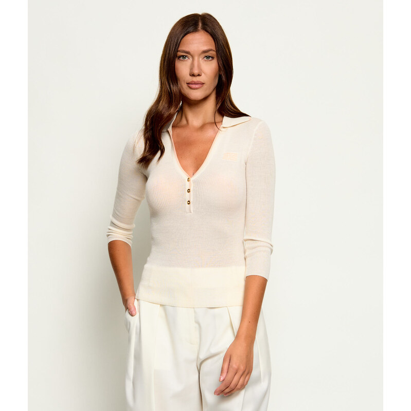 Elisabetta Franchi Vlněné polokošile | Slim Fit