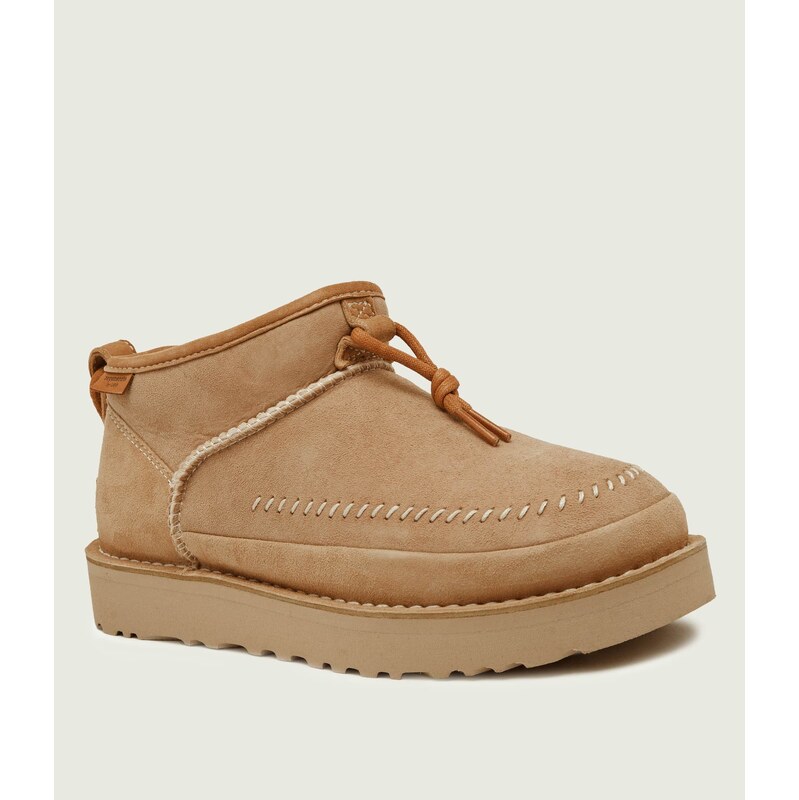 UGG Kožené sněhule W ULTRA MINI CRAFTED REGENERATE | s příměsí