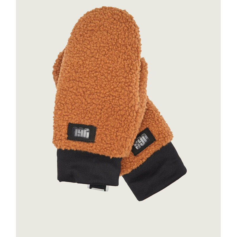 UGG Rukavice fluff s přídavkem kůže
