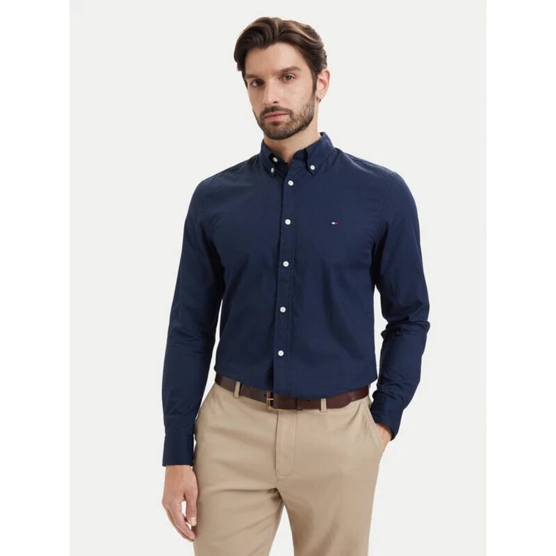 Tommy Hilfiger pánská tmavě modrá košile