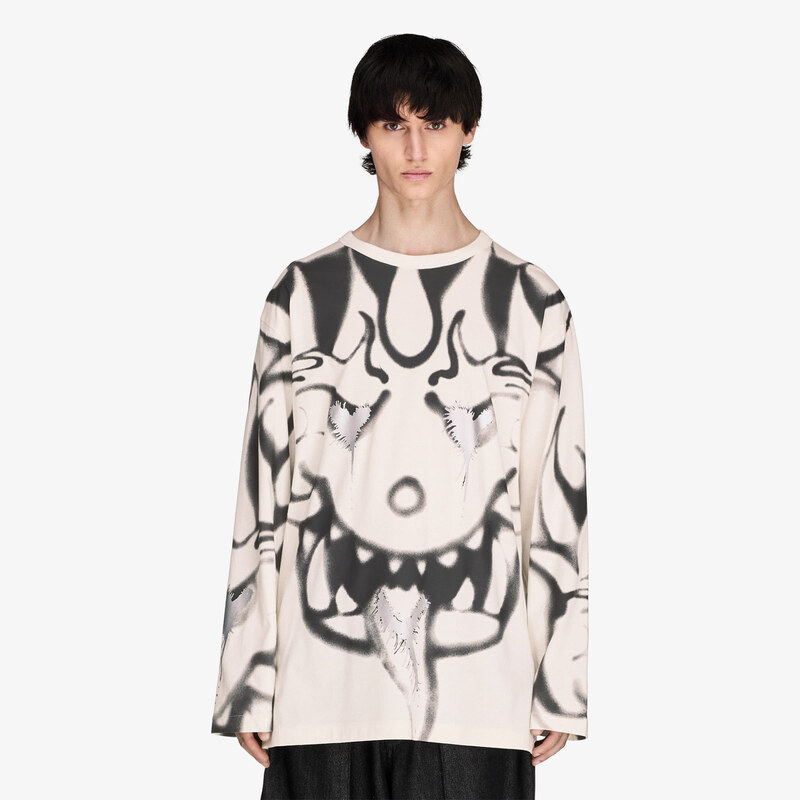 Tričko Y-3 Chito Graphic Long Sleeve Tee UNISEX Chalk White L