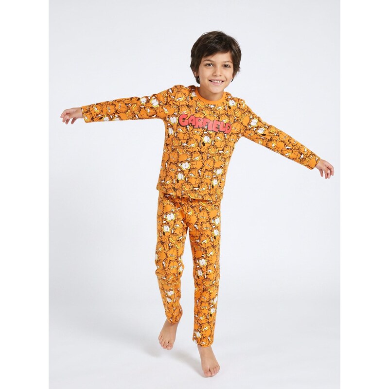 Sinsay - Dvoudílné bavlněné pyžamo Garfield - oranžová