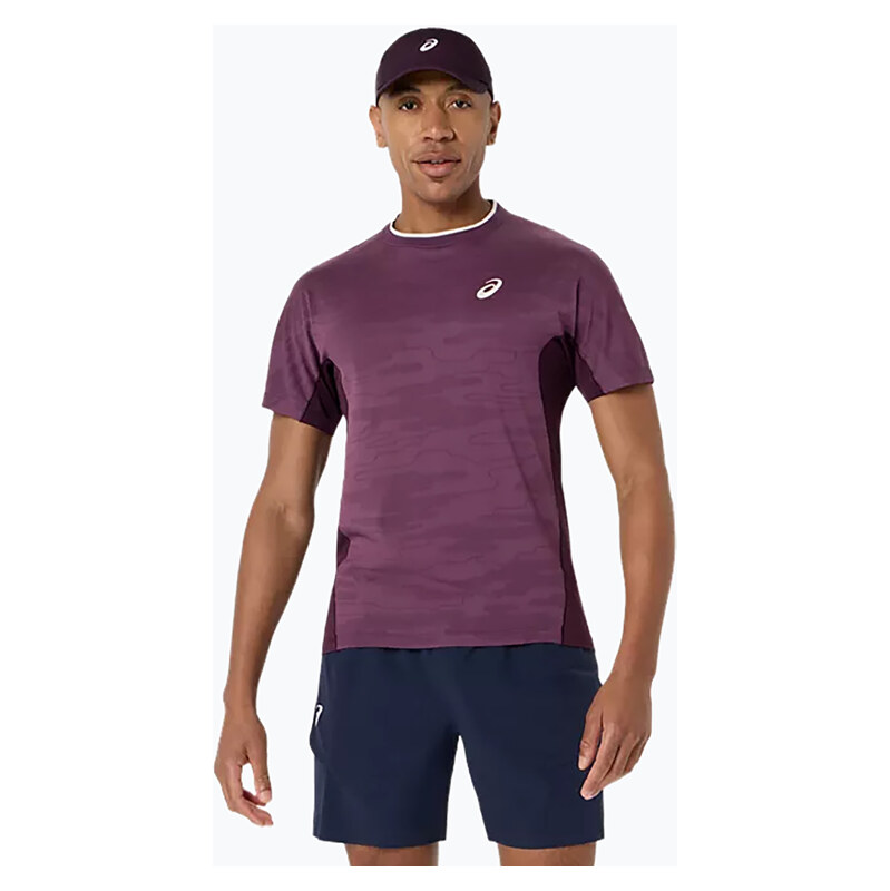 Pánské tenisové tričko ASICS Match Jacquard dark aubergine