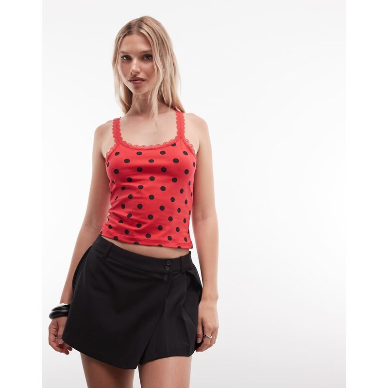 Monki pleated wrap mini skort in black
