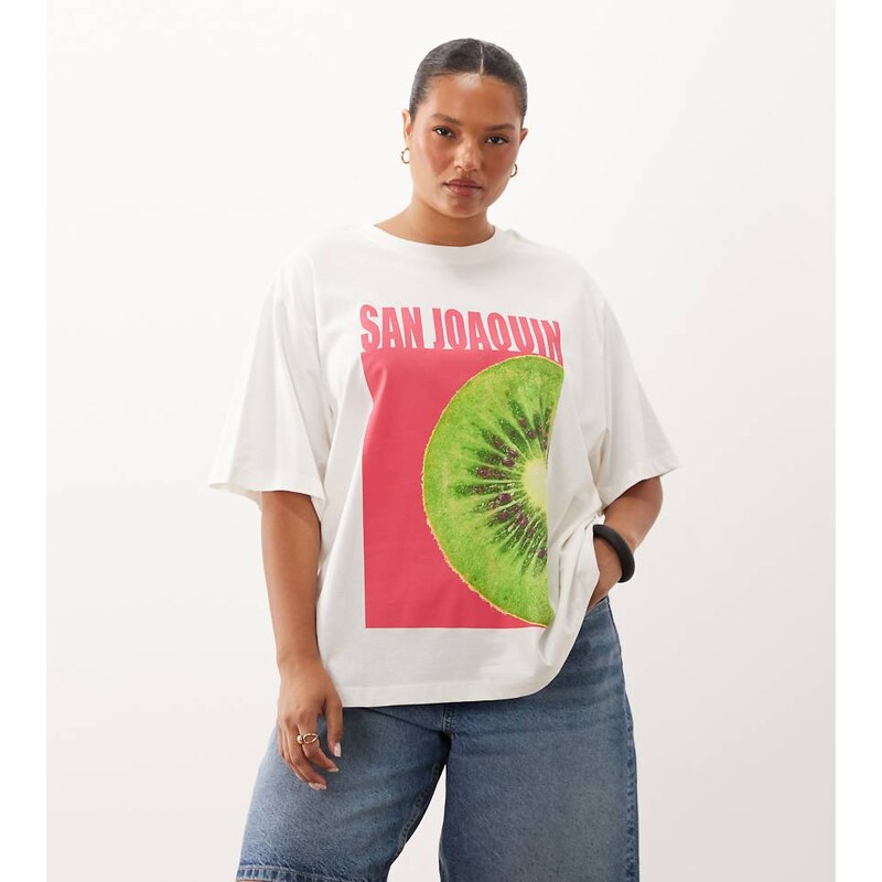 ASOS Curve ASOS DESIGN Curve oversized t-shirt with San Joaquin