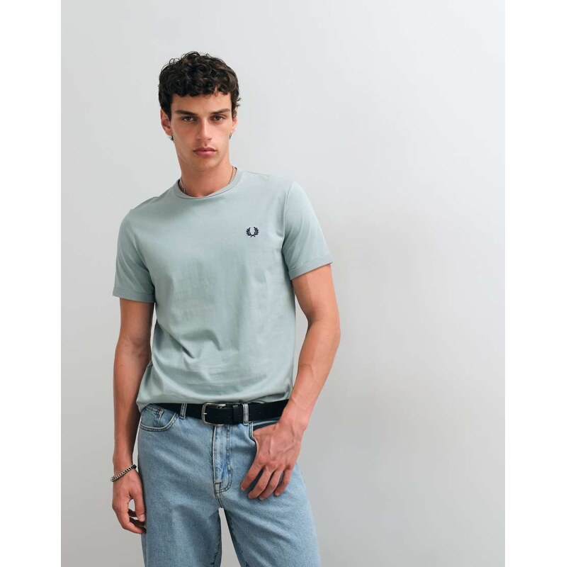 Fred Perry ringer t-shirt in pale blue