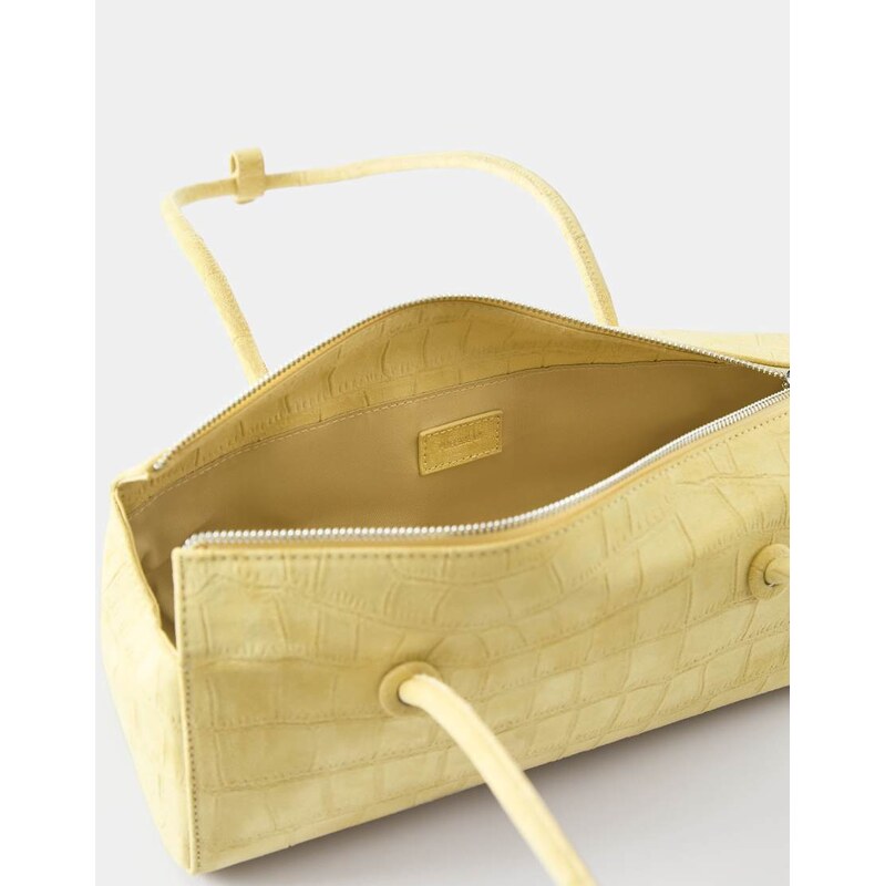 Pull&Bear Textured shoulder bag in yellow