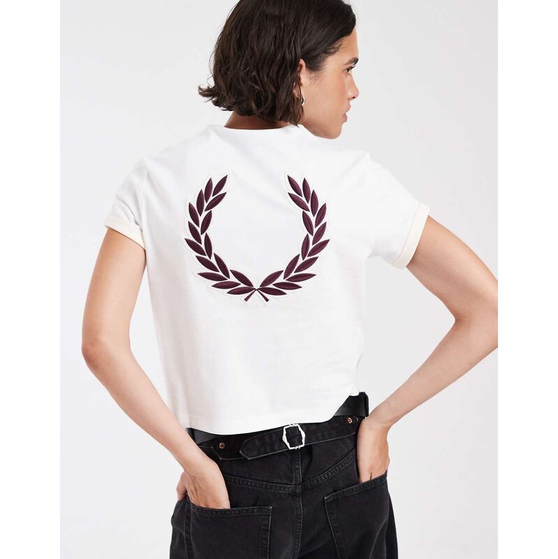Fred Perry laurel wreath back graphic t-shirt in white