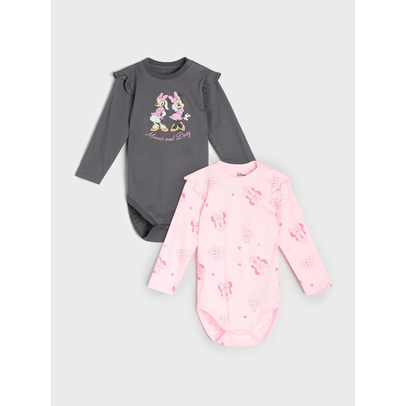 Sinsay - Bavlněné body s potiskem 2 pack Minnie Mouse - šedá