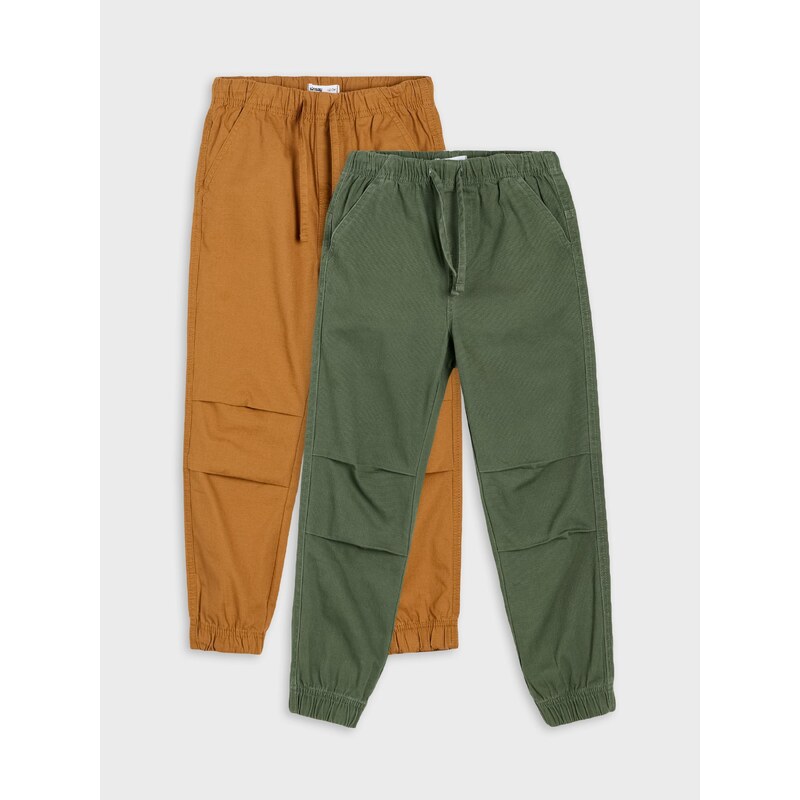 Sinsay - Bavlněné jogger džíny 2 pack - khaki