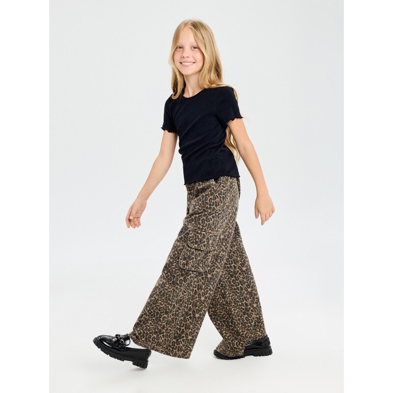 Sinsay - Wide leg džíny s leopardím vzorem - vícebarevná