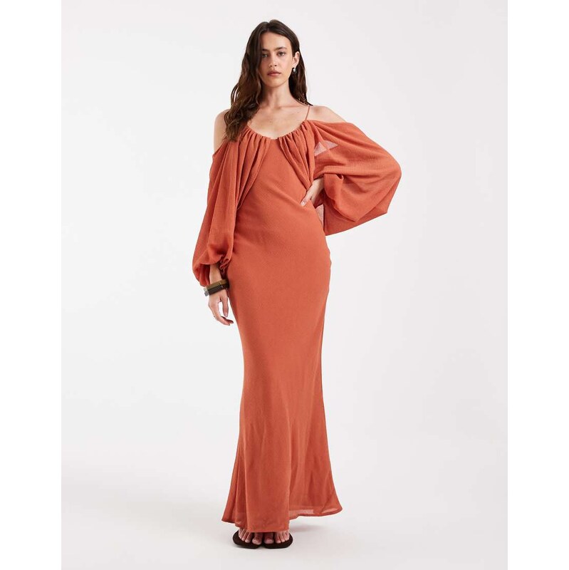 ASOS DESIGN draped maxi dress with draped blouson sleeve &