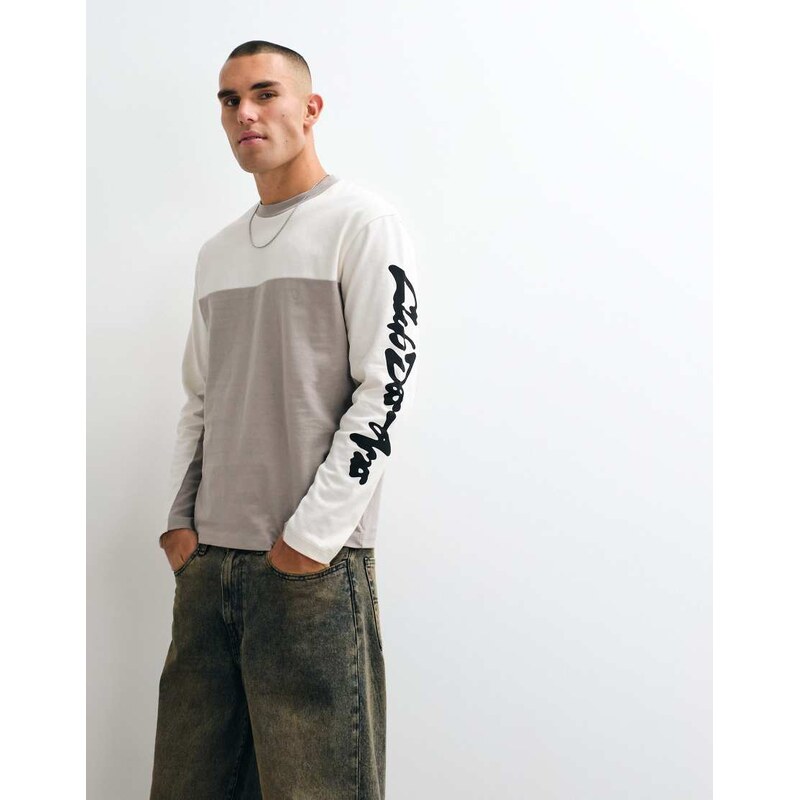 ASOS DESIGN heavyweight relaxed t-shirt with sleeve graphic in