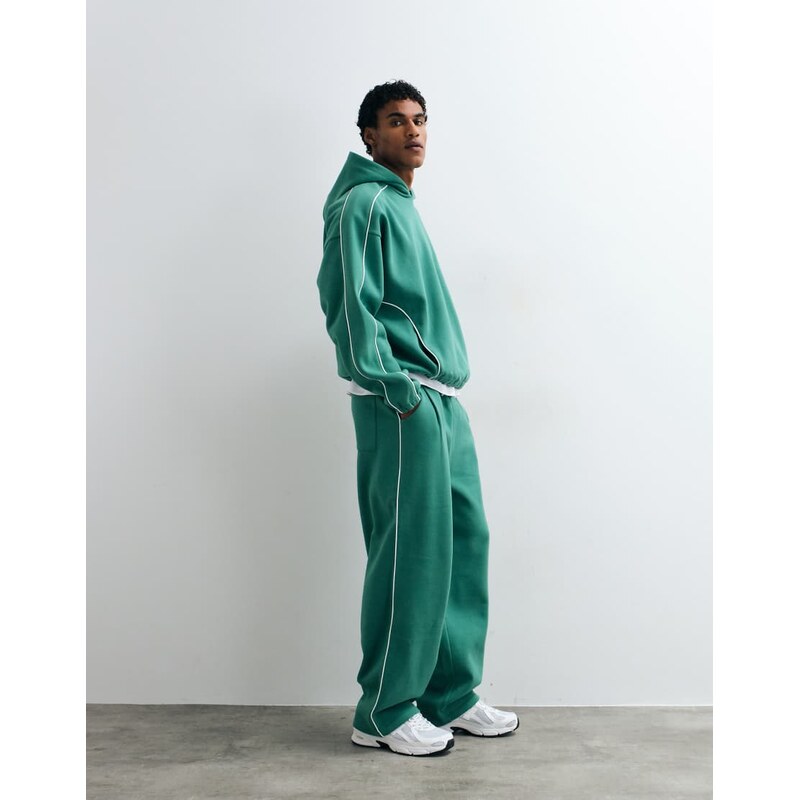 ASOS DESIGN super baggy jogger co-ord with piping in green
