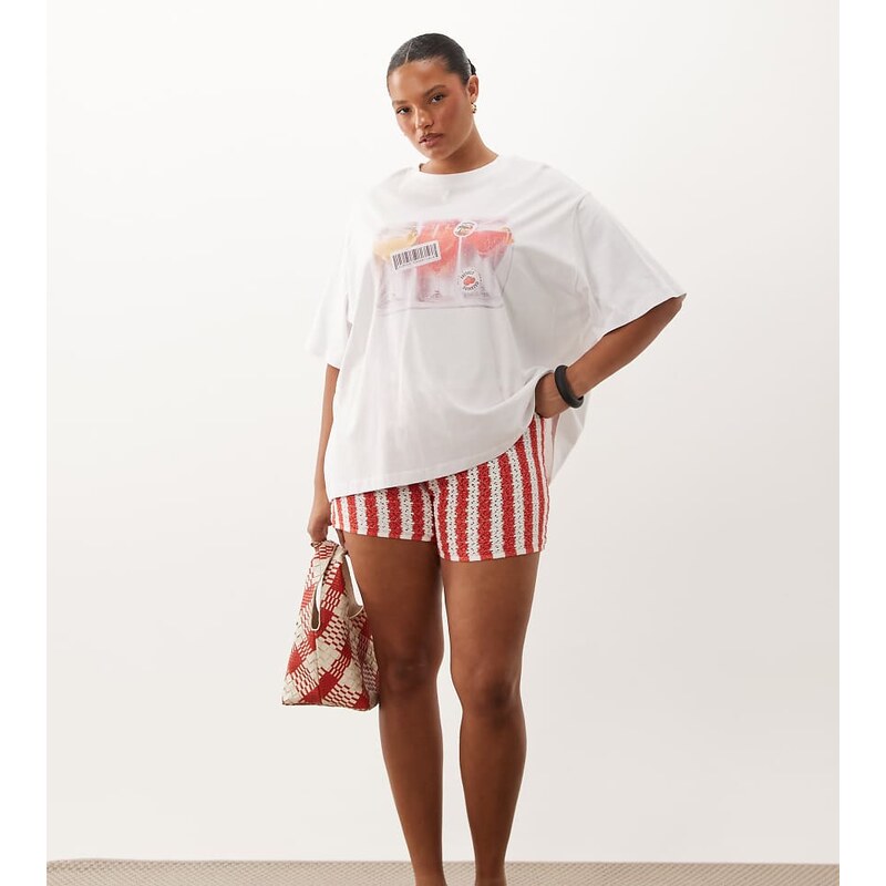 ASOS Curve ASOS DESIGN CURVE Oversized T-shirt with Tropical