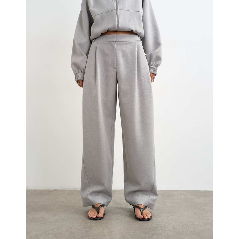 Topshop co ord twisted seam slim trouser in grey-Black