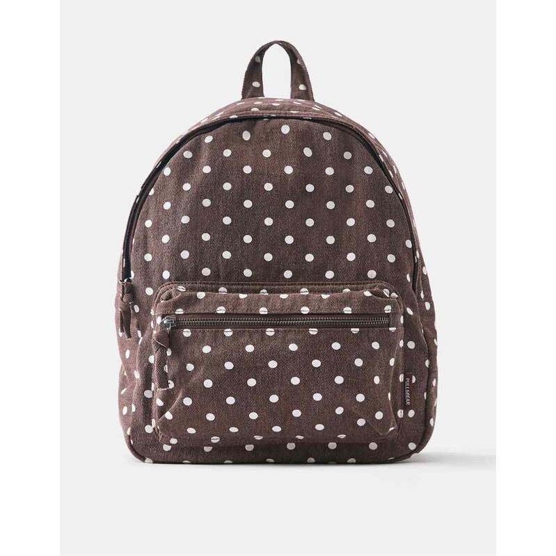 Pull&Bear Polka dot backpack in brown