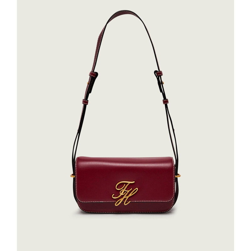 Tommy Hilfiger Kožená kabelka na rameno Script