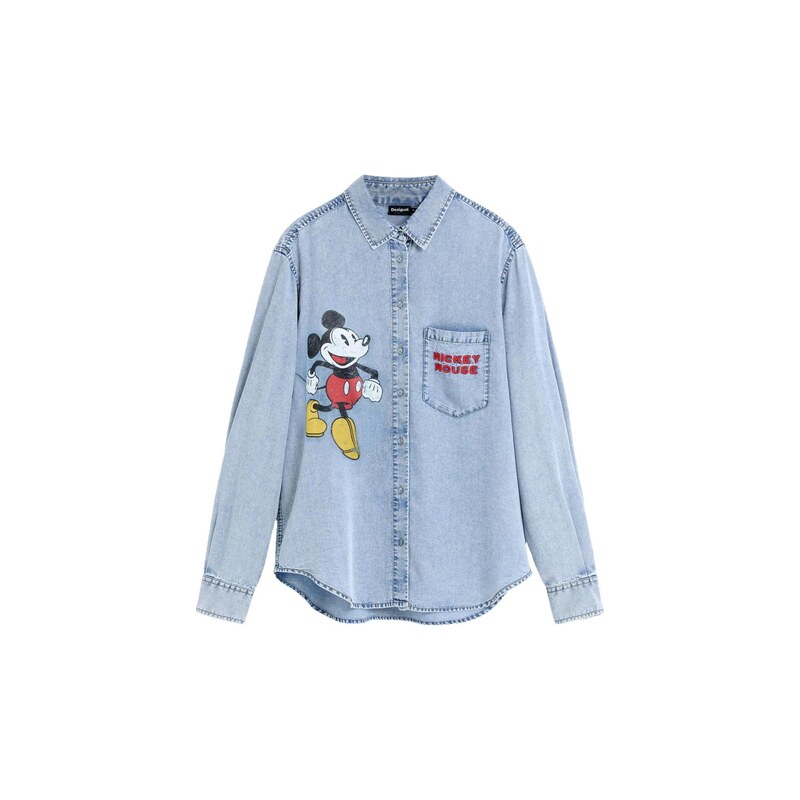 Desigual Halenka Mickey Disney modrá džínovina / hořčicová /