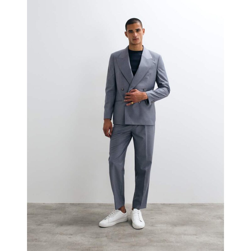 ASOS DESIGN relaxed tapered suit trouser in blue