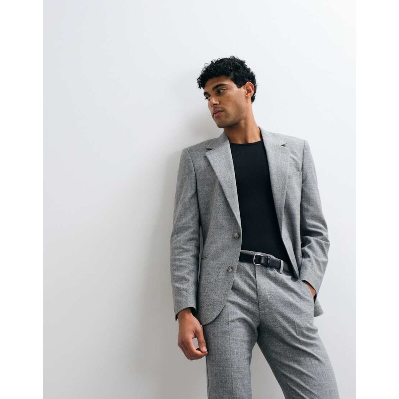 ASOS DESIGN skinny suit jacket in salt and pepper grey