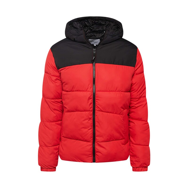 JACK & JONES Zimní bunda JJChili červená / černá