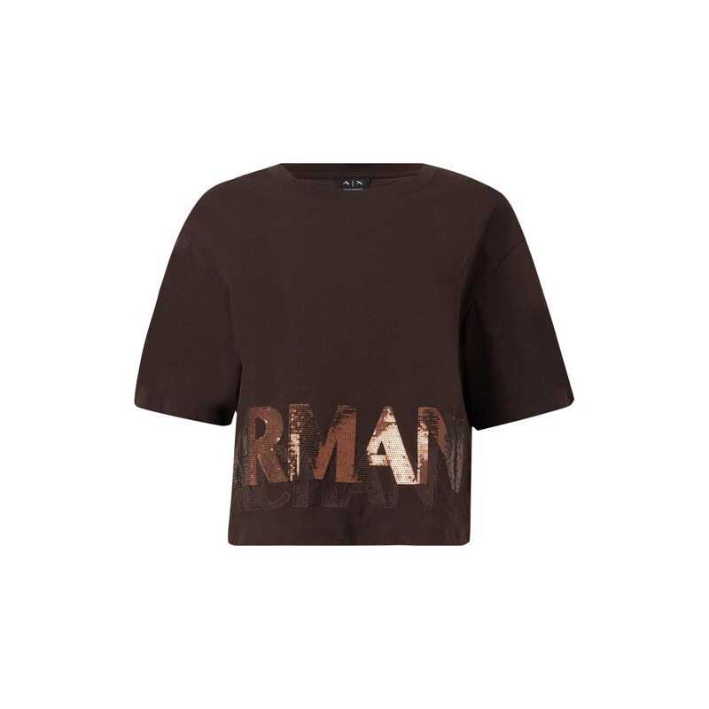 ARMANI EXCHANGE Tričko čokoládová