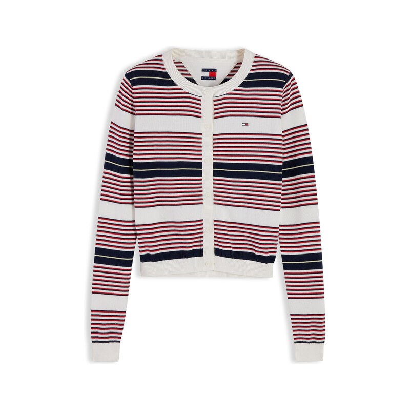 Tommy Jeans Kardigan ESSENTIAL námořnická modř / červená / bílá