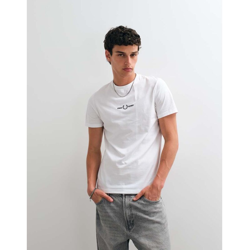 Fred Perry embroidered logo t-shirt in white
