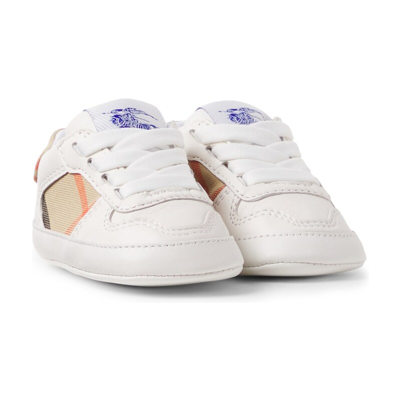 Burberry Kids Baby Burberry Check leather sneakers