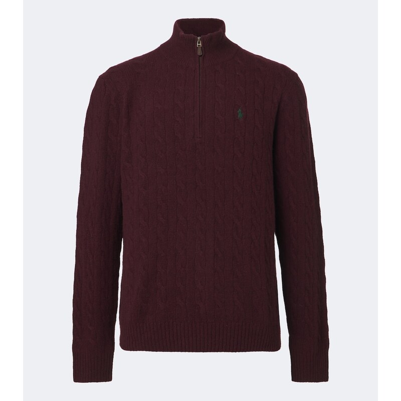 Polo Ralph Lauren Cable-knit wool and cashmere half-zip sweater