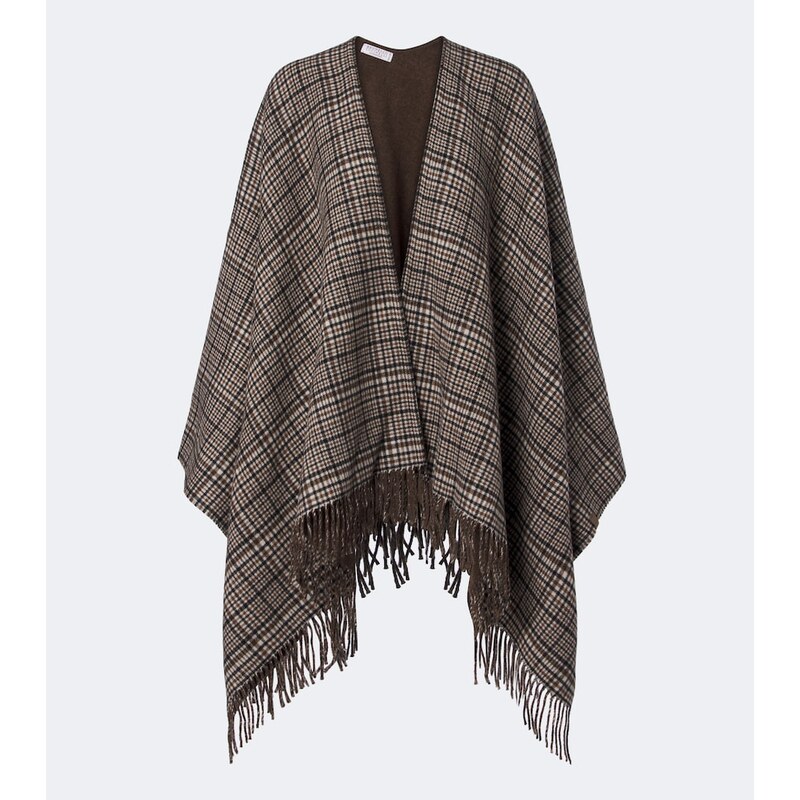 Brunello Cucinelli Checked cashmere poncho
