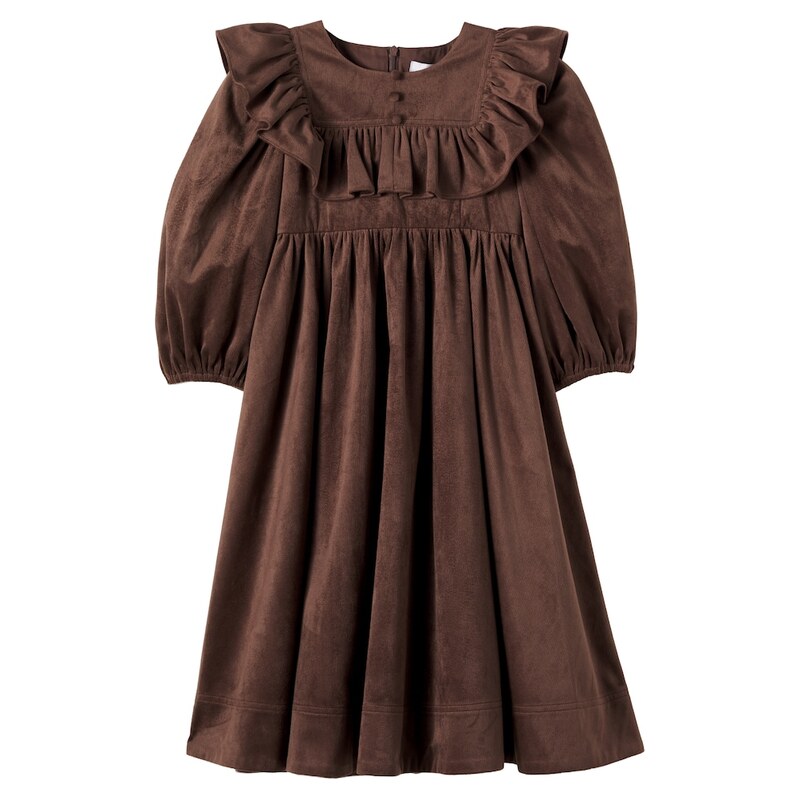 Petite Amalie Ruffled velvet dress
