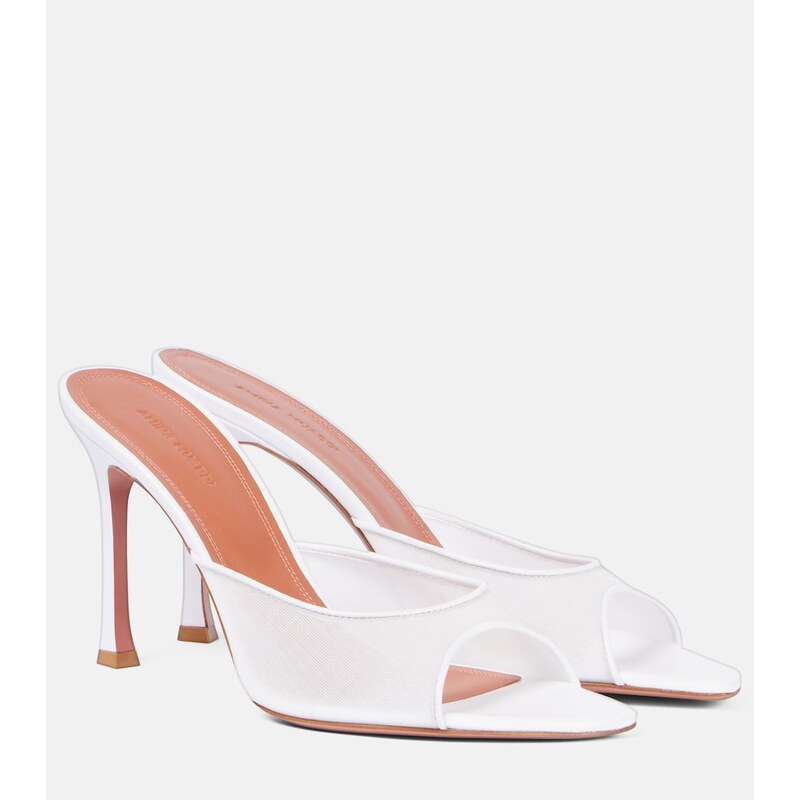 Amina Muaddi Bridal Alexa 95 mesh mules