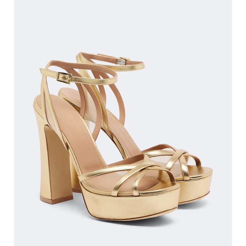 Malone Souliers Sylvie leather and mesh platform sandals