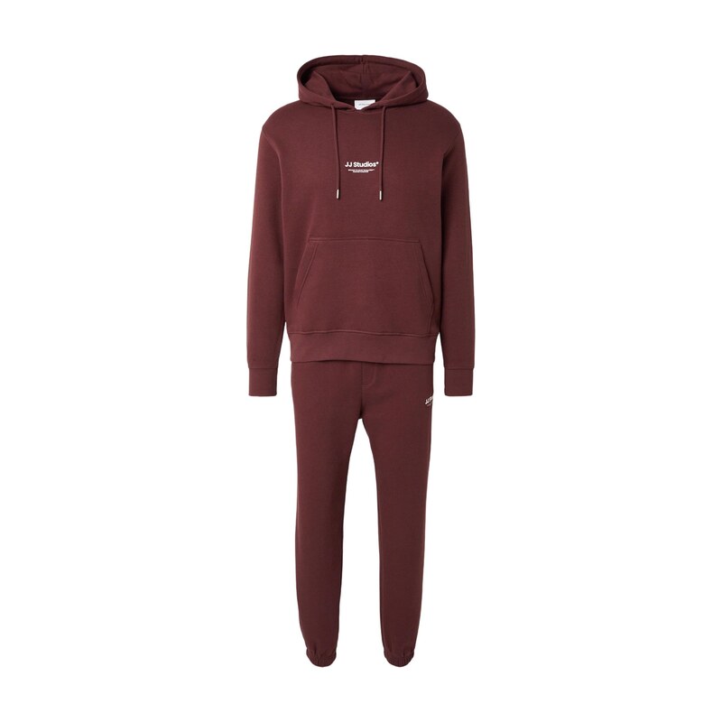 JACK & JONES Mikina JJESOHO hnědá / bílá