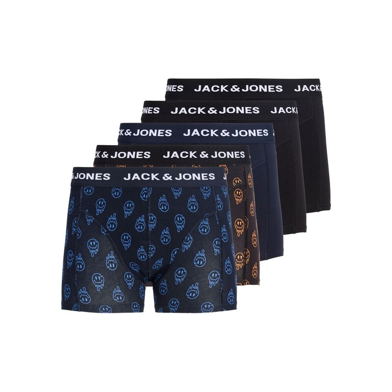 JACK & JONES Boxerky modrá / oranžová / černá / bílá