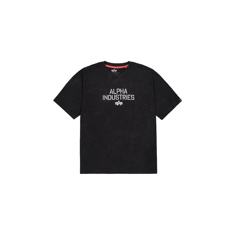ALPHA INDUSTRIES Tričko černá / bílá
