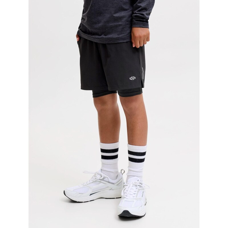 Jack & Jones Junior Kalhoty JJSFLUX černá / stříbrná
